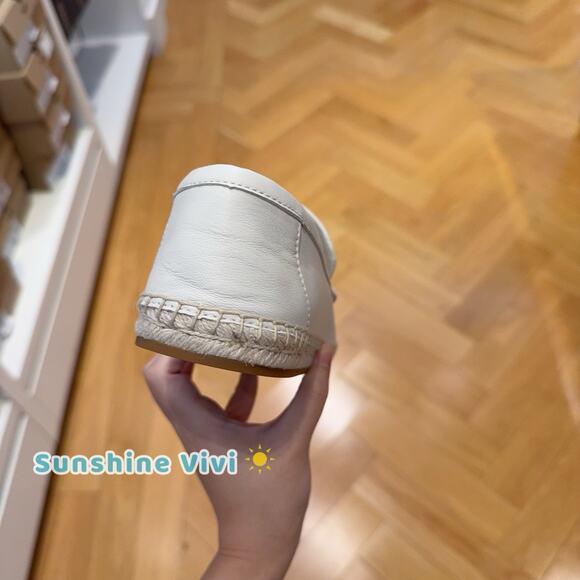 NEW Coach Leather Loafer Espadrille Shoes Women's CAP49 Chalk US 5.5 - Picture 5 of 10